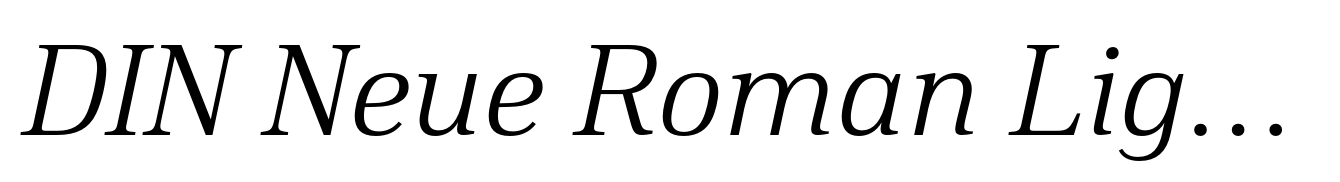 DIN Neue Roman Light Italic